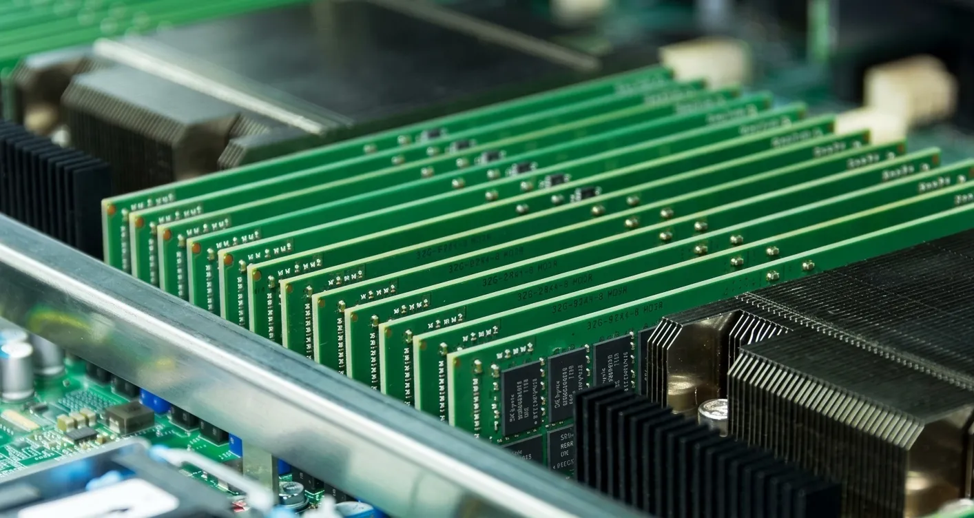 DDR5 memory modules installed in a server motherboard